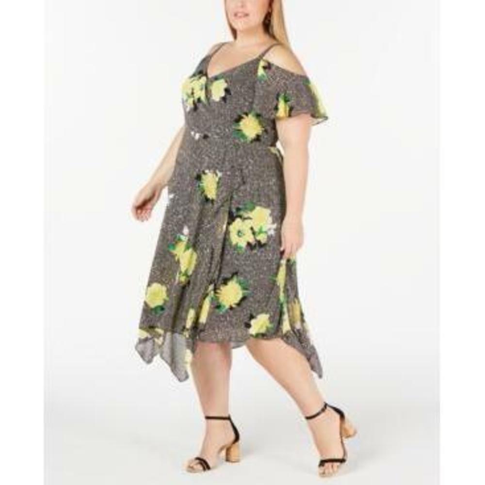 MSRP $130 I.n.c. Plus Size Cold-Shoulder Midi Dress, Size 16W